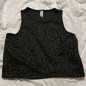 Balance Collection Olive & Black Dalmatian Dot Fitted Tank